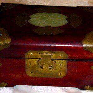 Beautiful Vintage Brass Wood Ornate Jewelry Trinket Box